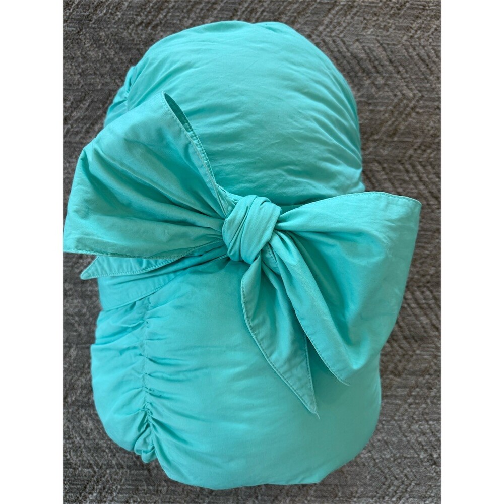 PBteen Pottery Barn Teen Sleeping Bag Teal Aqua Purple Floral Zip 32x75 - Picture 11 of 13